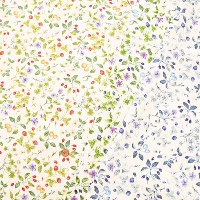 Cotton twill print fabric with flowers and fruit