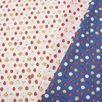 Cotton sheeting print fabric Chibi Puri Dog Strawberry