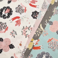 C/L Sheeting Print Fabric Sanae Sugimoto "Garden"