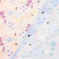 T/C poplin print fabric tona BY RIKA KAWATO Moomin Treasure of the Shallows