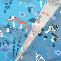 Cotton Oxford Print Fabric Tona BY RIKA KAWATO Moomin Awakening Earth