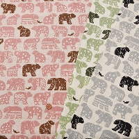 C / L canvas print fabric bear