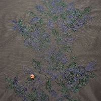 Polyester taffeta one-sided embroidered fabric with border flowers