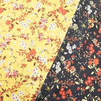 W width polyester satin print fabric flower