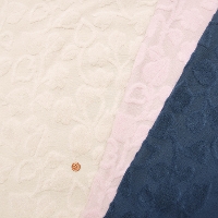 Korean-made polyester pile jacquard knit fabric, Poire