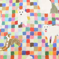 Cotton Sheeting Print Fabric Nora Dog