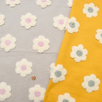 <Pattern Sold> Cotton Oxford Tufting Style Embroidered Fabric Flower [1 pattern: approx. 50cm]