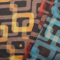 Lyocell knit printed fabric with geometric pattern