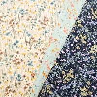 21W Cotton Corduroy Print Fabric Flower